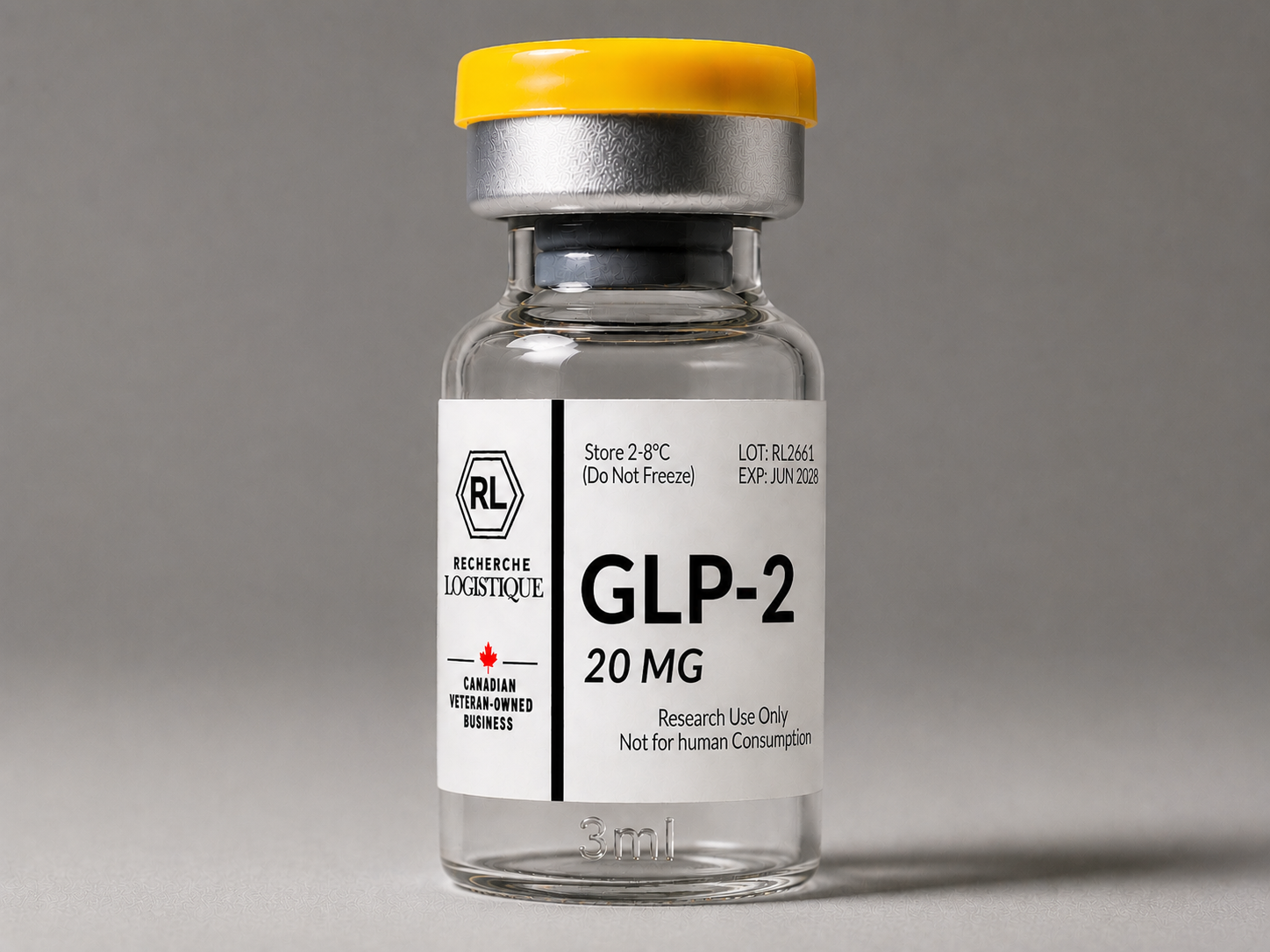 Flacon de Tirzepatide 20 mg GLP-2 Canada pour la recherche en laboratoire