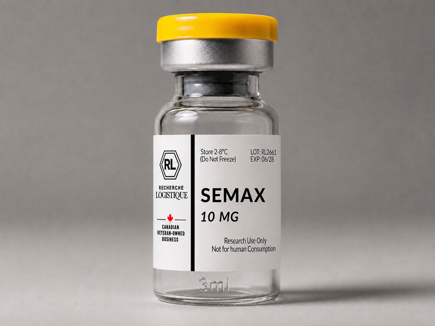 Flacon de Semax 10 mg Canada pour la recherche en laboratoire