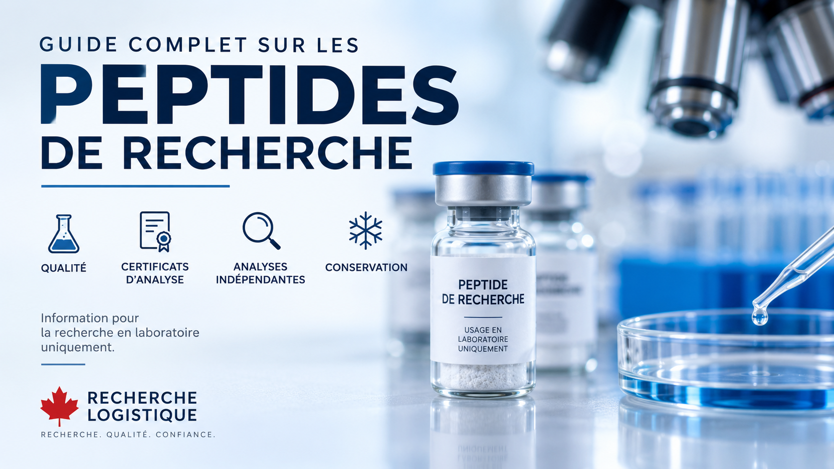 Guide complet sur les peptides de recherche avec analyses indépendantes, certificats d’analyse et conservation en laboratoire